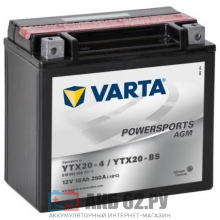 VARTA 18Ah AGM POWERSPORTS YTX20-4 YTX20-BS